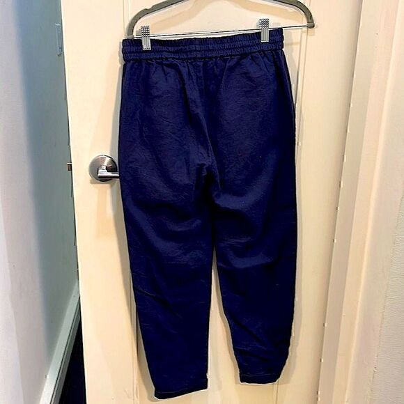 J.Crew  linen/ Cotton Navy Drawstring pants Size 2 - Picture 3 of 6